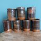 Handcrafted stoneware glass cups, signed, Fontgombault Abbey