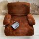 Pair 70s brown velvet armchairs