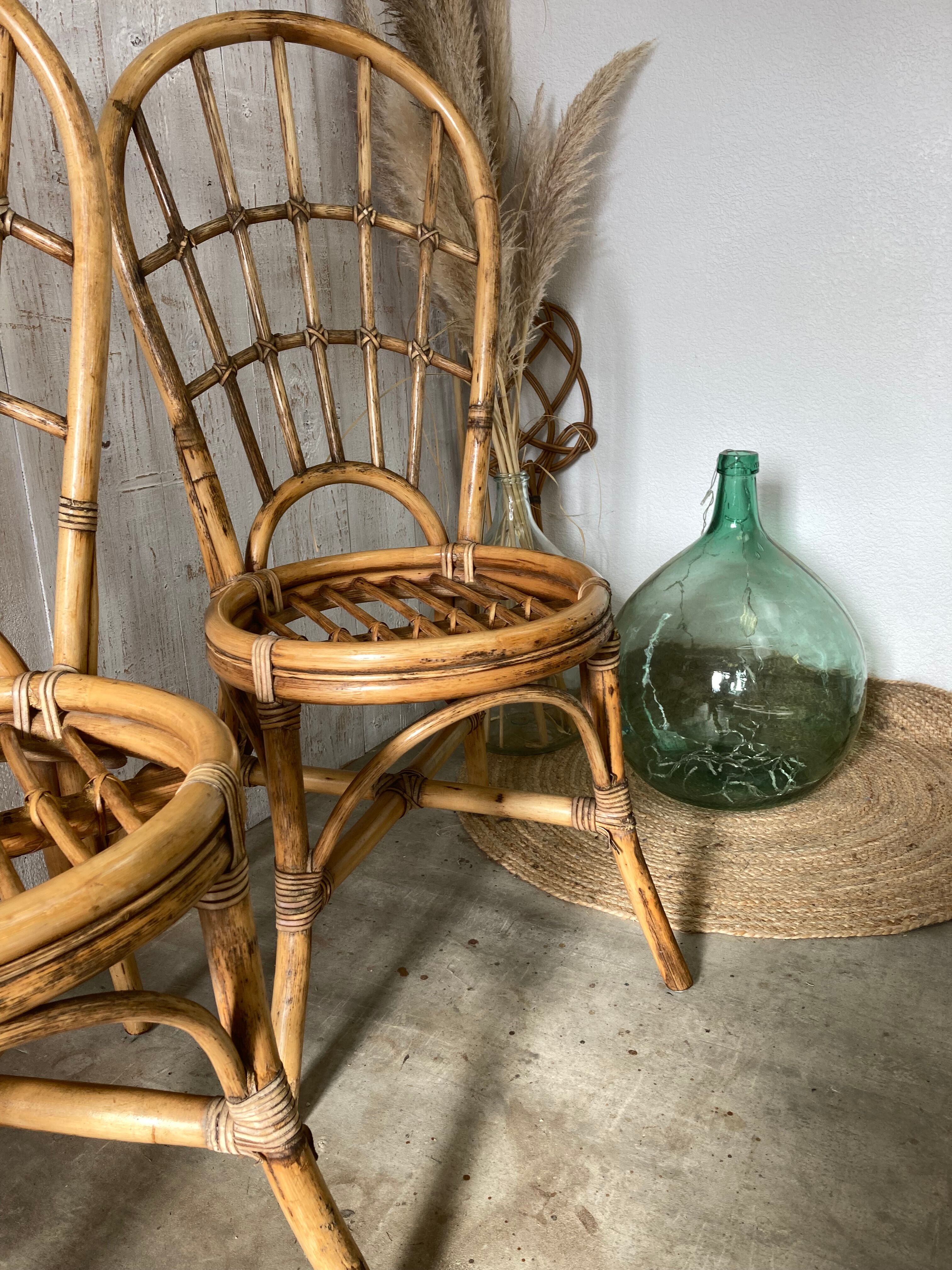Pair of rattan chairs
