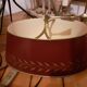 Lampe bouillotte 2 branches bronze doré abat jour tôle