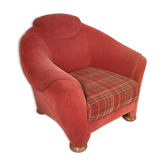 Red fabric club chair