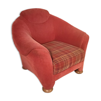 Red fabric club chair