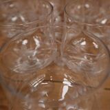 10 anciens verres à vin en verre soufflé et gravés main