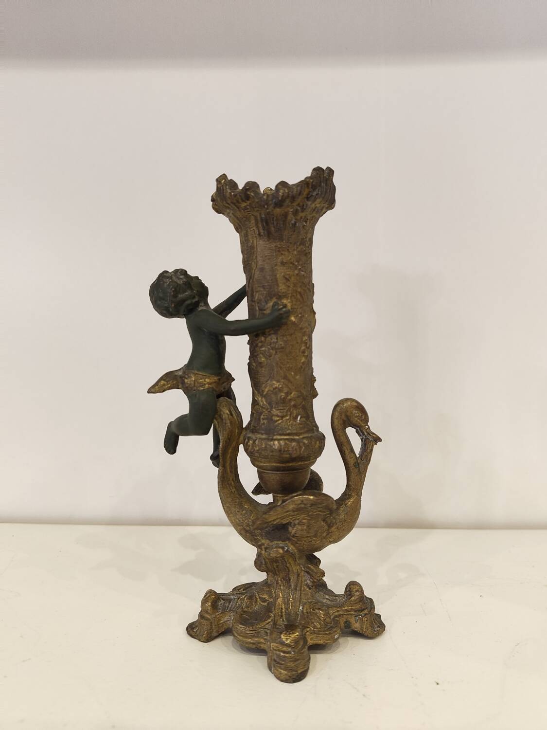 Golden bronze candlestick