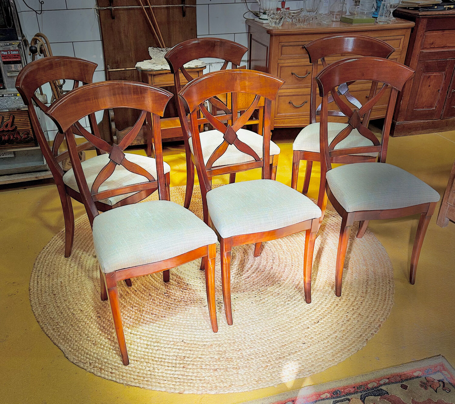 Set of 6 cherry wood chairs