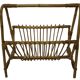 Vintage Rattan Magazine Basket Newspaper Rack 60s Rohe