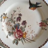 Set of plates made of iron earth 19th flowers and birds