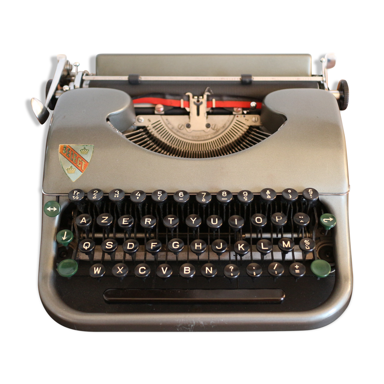 Collectible typewriter, personal Japy or P68, select grey metal model