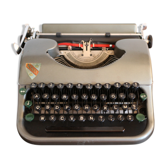 Collectible typewriter, personal Japy or P68, select grey metal model