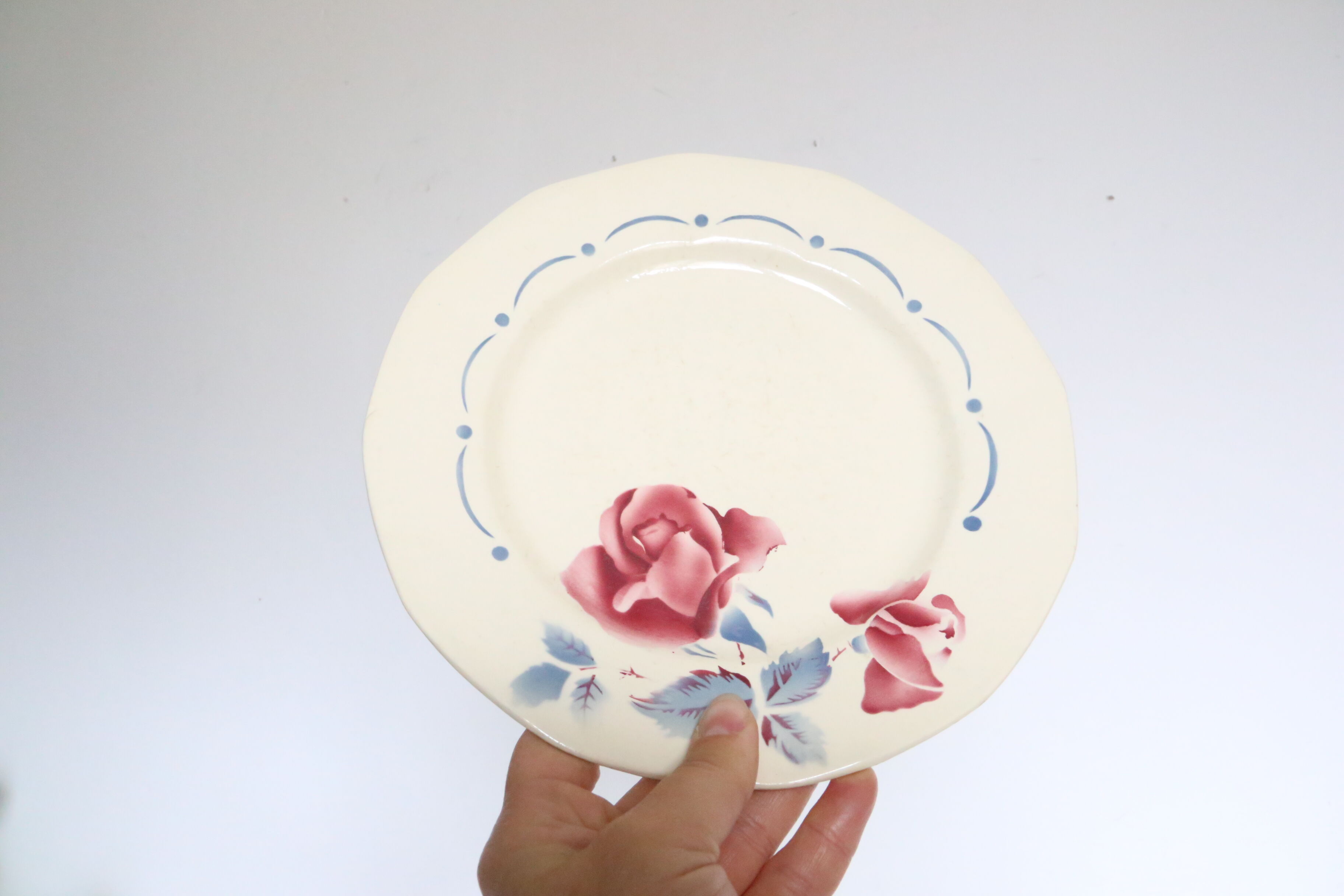 Set of 4 flat plates Sarreguemines Digoin Boulogne motif