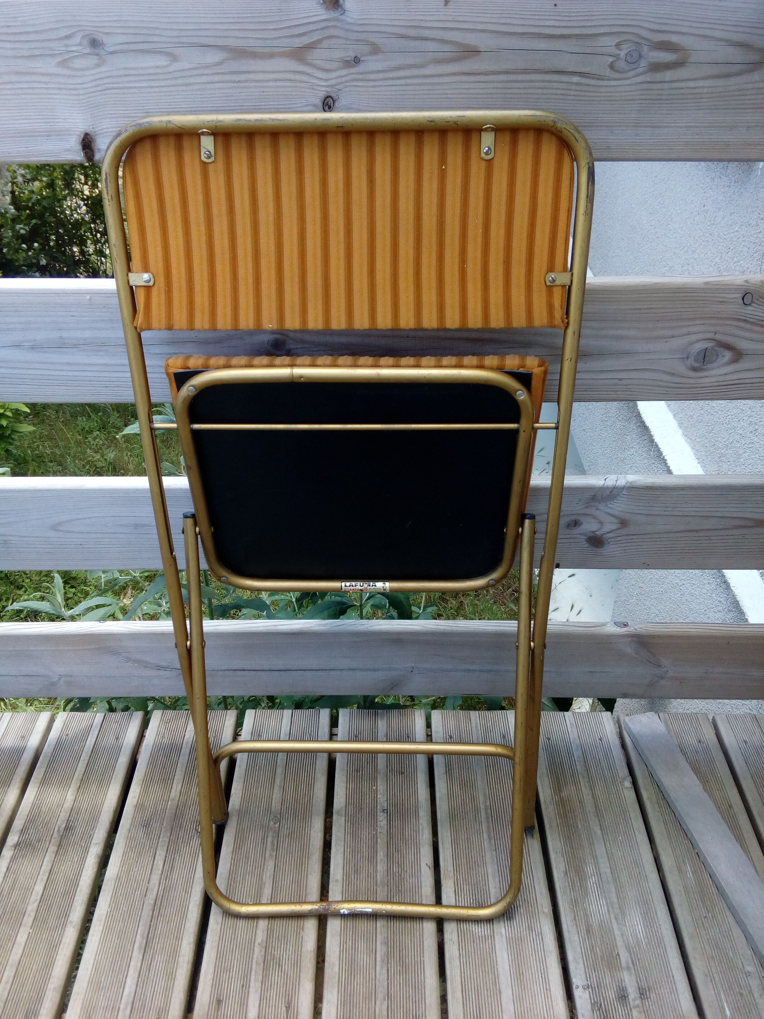 Pair of folding chairs Lafuma model Chantazur from before 1968