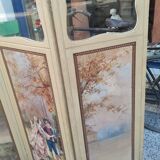 Screen or screen in painted wood and painted canvas