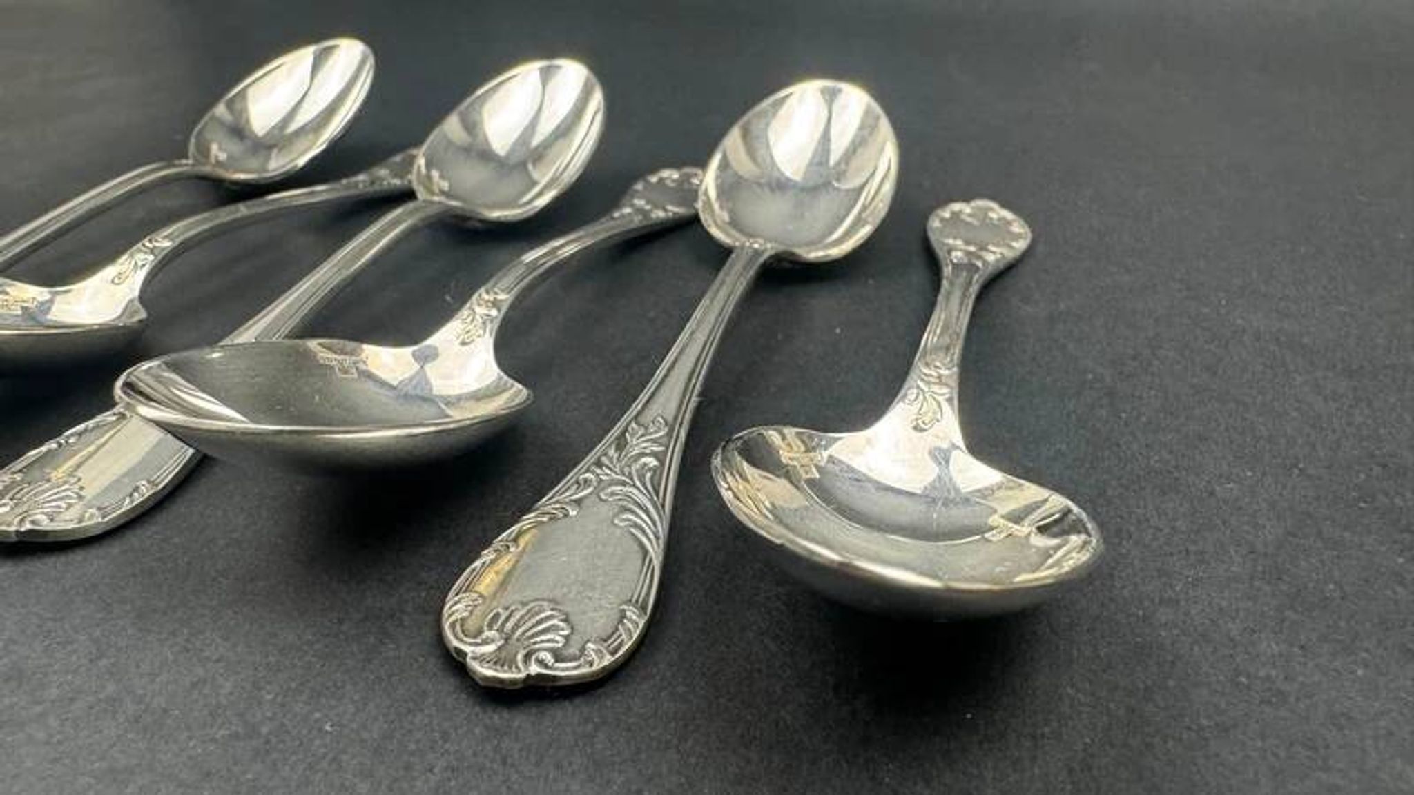 Set of 6 Christofle Marly model spoons – silver-plated – 13.5 cm