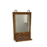 Vintage rattan tablet mirror