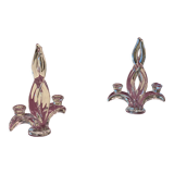 Set of 2 crystal candle holders
