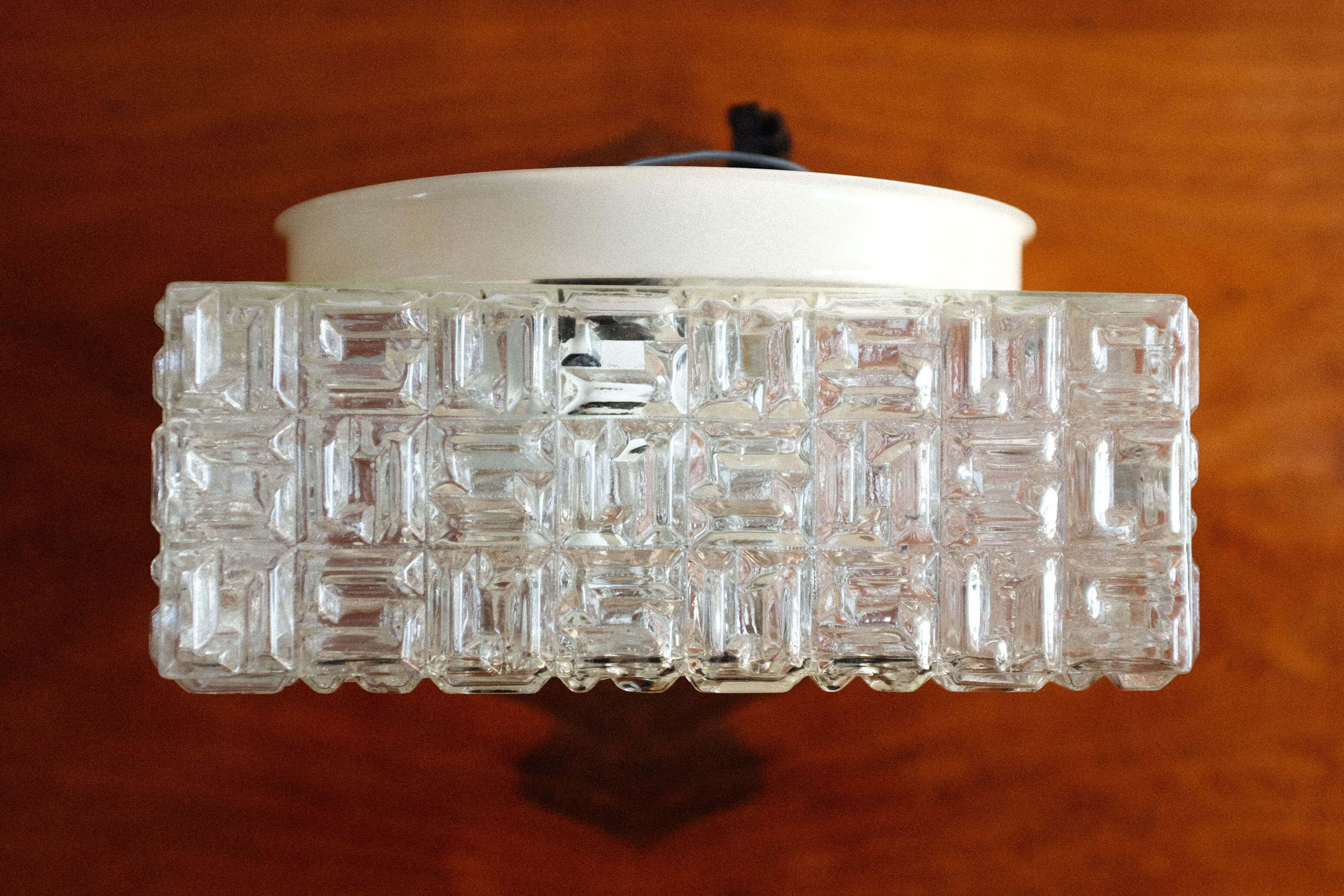 Czechoslovakian glass wall lamps by osvětlovací sklo, 1980s