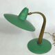 Mid-cenrury Italian Modern brass and green lacquer table lamp from 50s