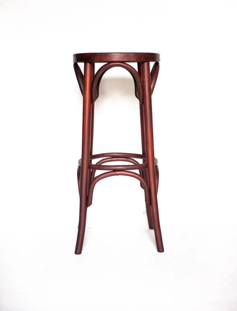 Curved wooden bar stool, vintage high stool, vintage stool, bar decor, vintage furniture