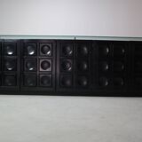 Black brutalist sideboard by Frans Defour, Belgium 1970's