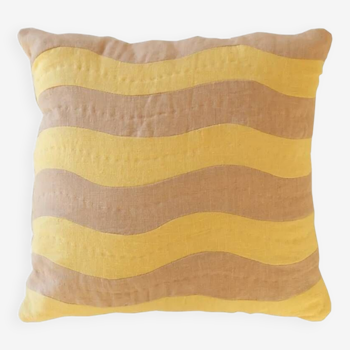 Yellow wave cushion