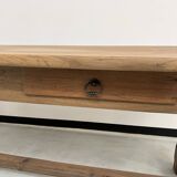 1950s farmhouse table in oak and walnut