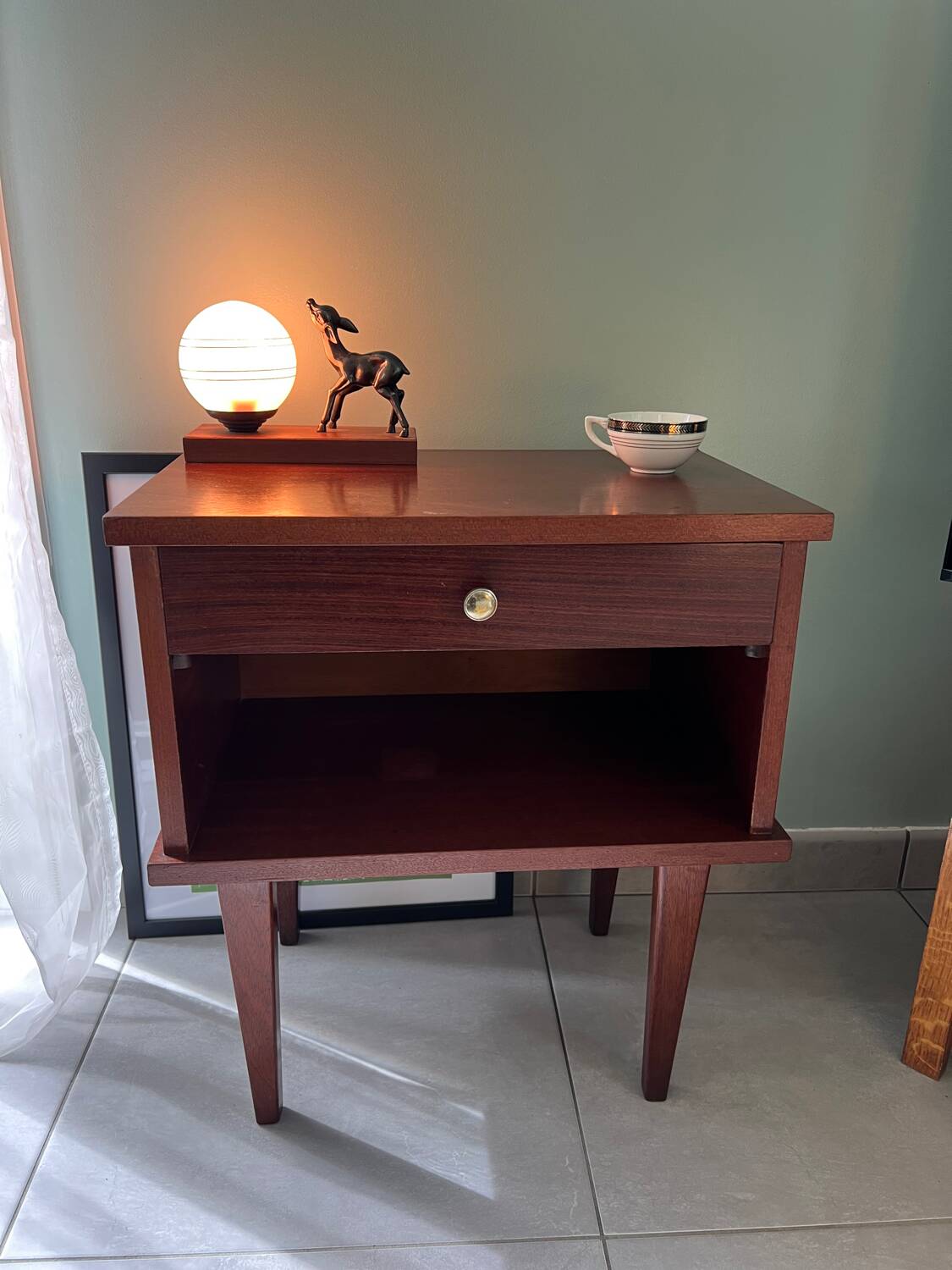 Vintage wooden bedside table
