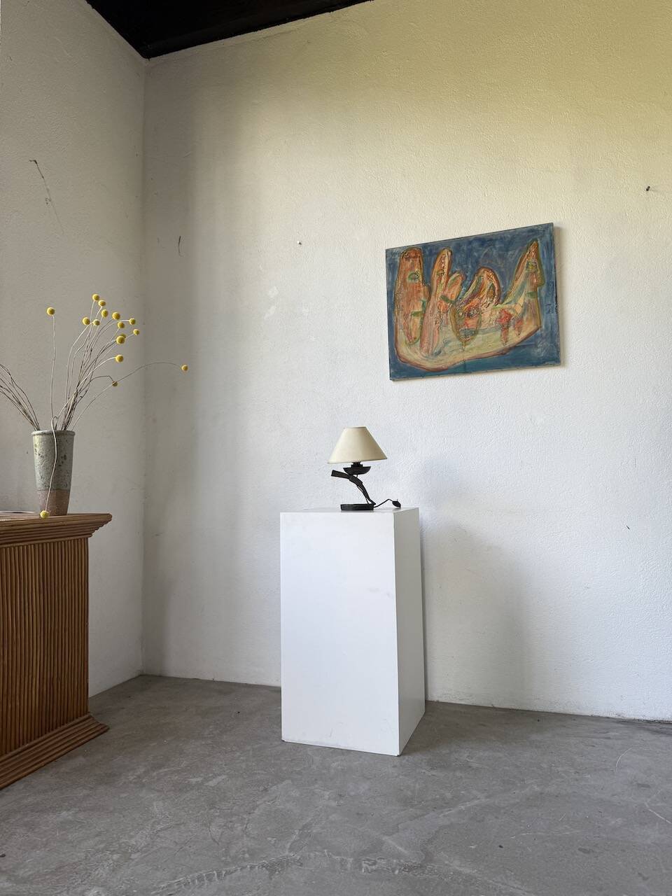 Brutalist metal lamp from the 50s