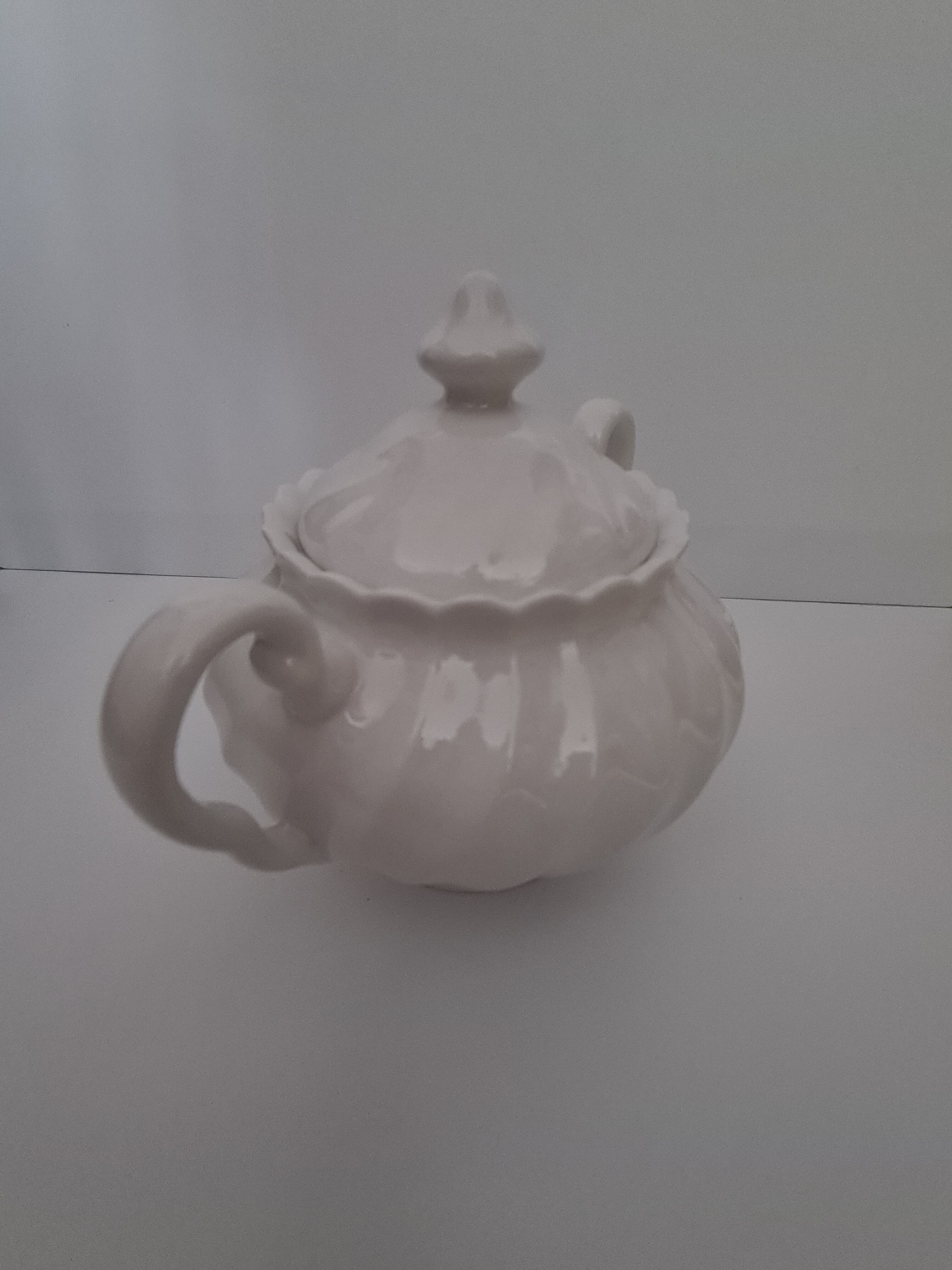English white porcelain sugar bowl