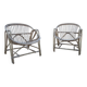 Pair of wicker armchairs, basket, vintage