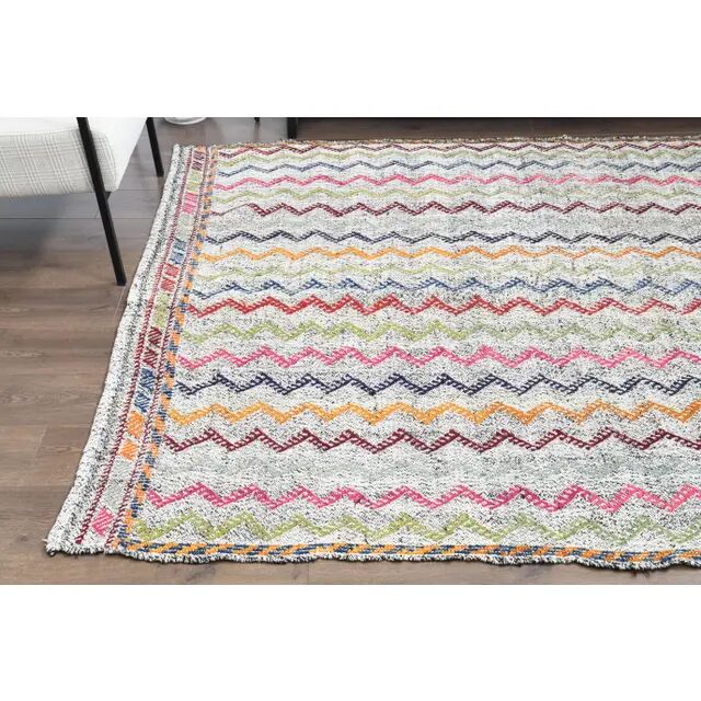 1970s Vintage Turkish Oushak Handmade Wool Cotton Gray Area Rug 192x269