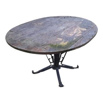 Wood and iron table