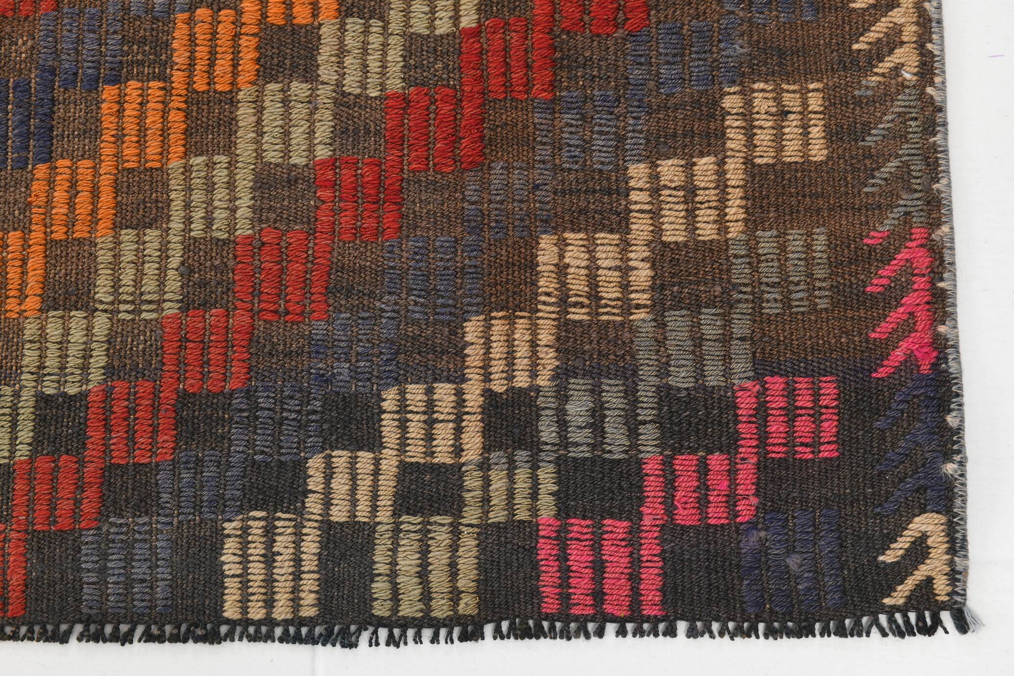 5x7 Red & Orange Vintage Kilim Rug, 171x225Cm