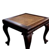 Solid carved walnut stool, early 1900s