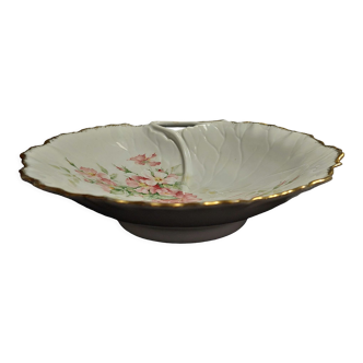 Hollow dish limoges porcelain france flowers xxth