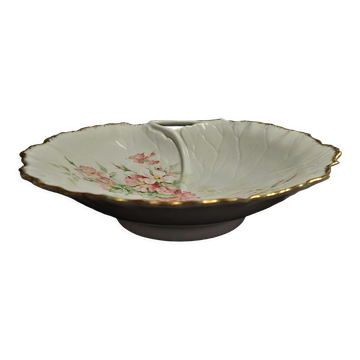 Hollow dish limoges porcelain france flowers xxth