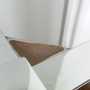 Chrome metal and smoked glass console