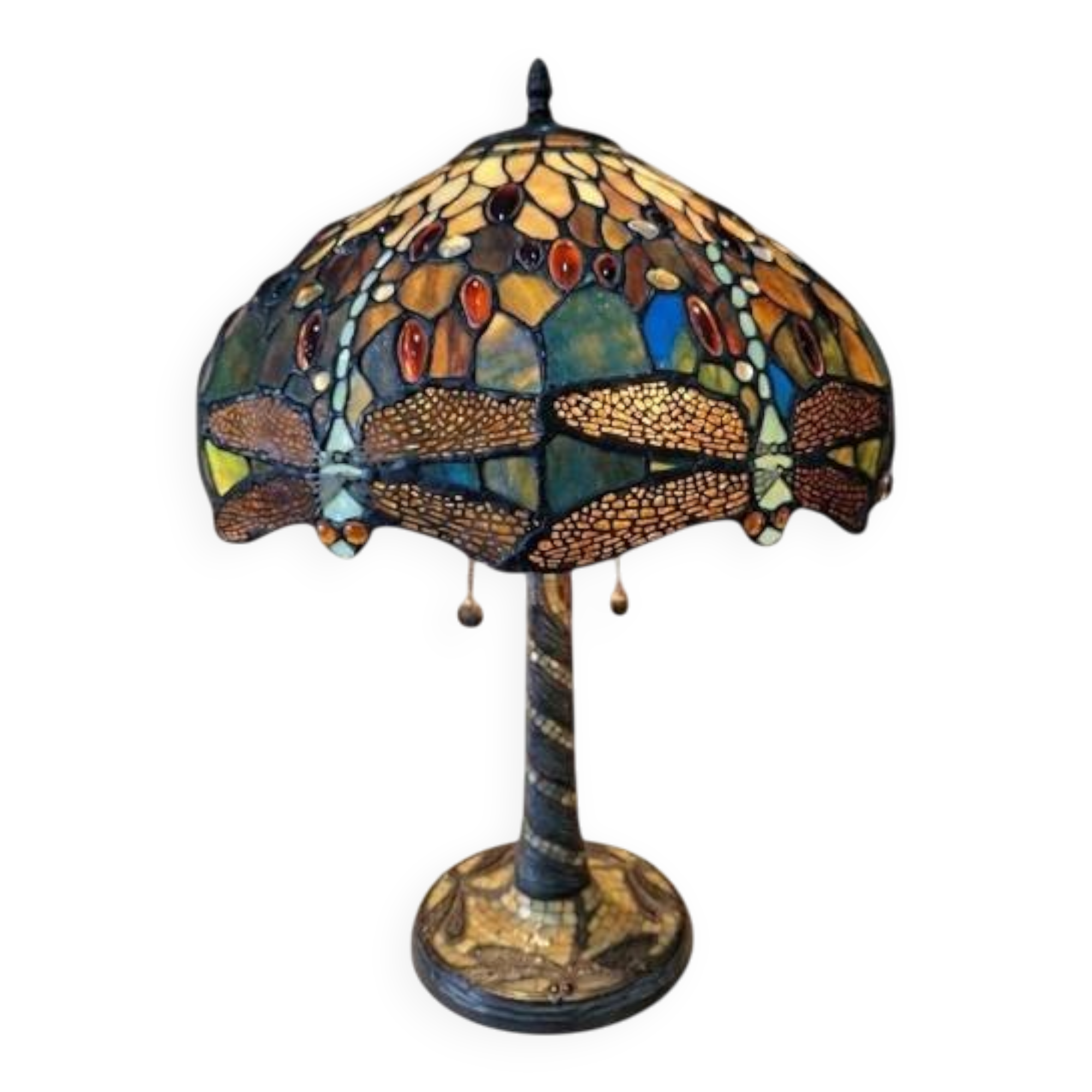 Tiffany style table lamp - Iconic "Dragonfly" model (Dragonflies)