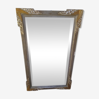 Silver bevelled mirror - 68x42cm