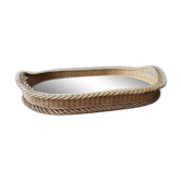 Rattan mirror tray
