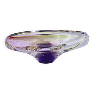 Plateau en verre, conçu par J. Rozinek, Borskie Sklo, Tchécoslovaquie, années 1960.