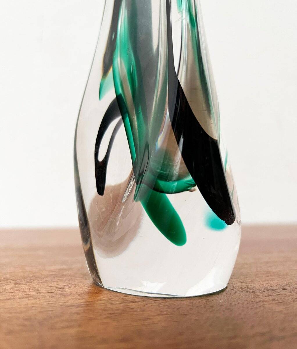 Vintage art glass vase by Max Verboeket for Kristalunie Maastricht, 1970s