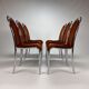 Set of 6 Belgium Tubular Frame and Velvet Dining Chairs, 1970s