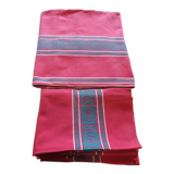 Vintage Basque tablecloth vermilion 170X140 and 5 towels