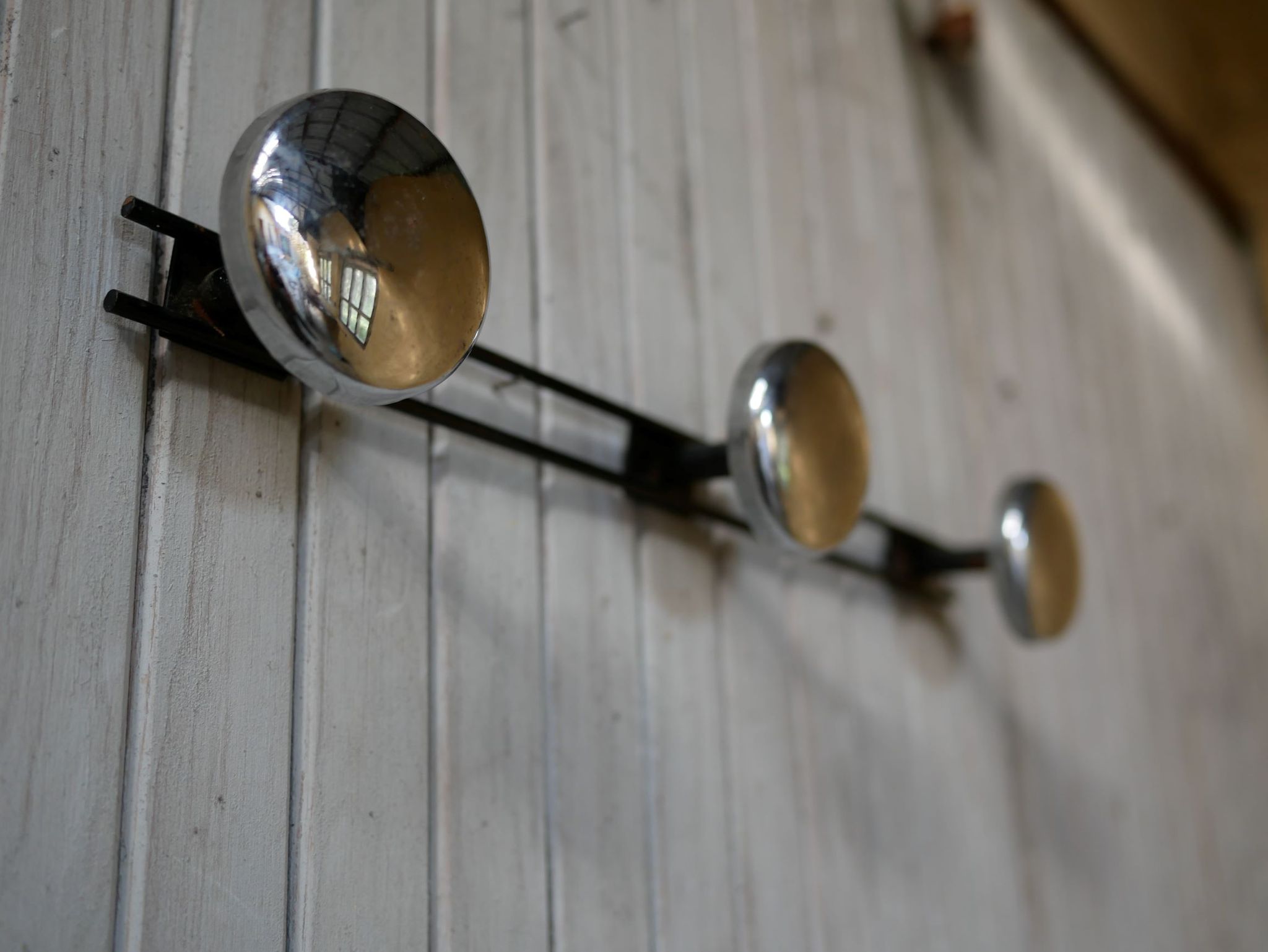 Coat rack wall vintage metal three hooks