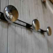 Coat rack wall vintage metal three hooks