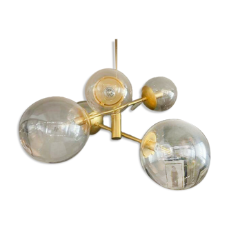 Suspension Globe 4 lumières dorée E27