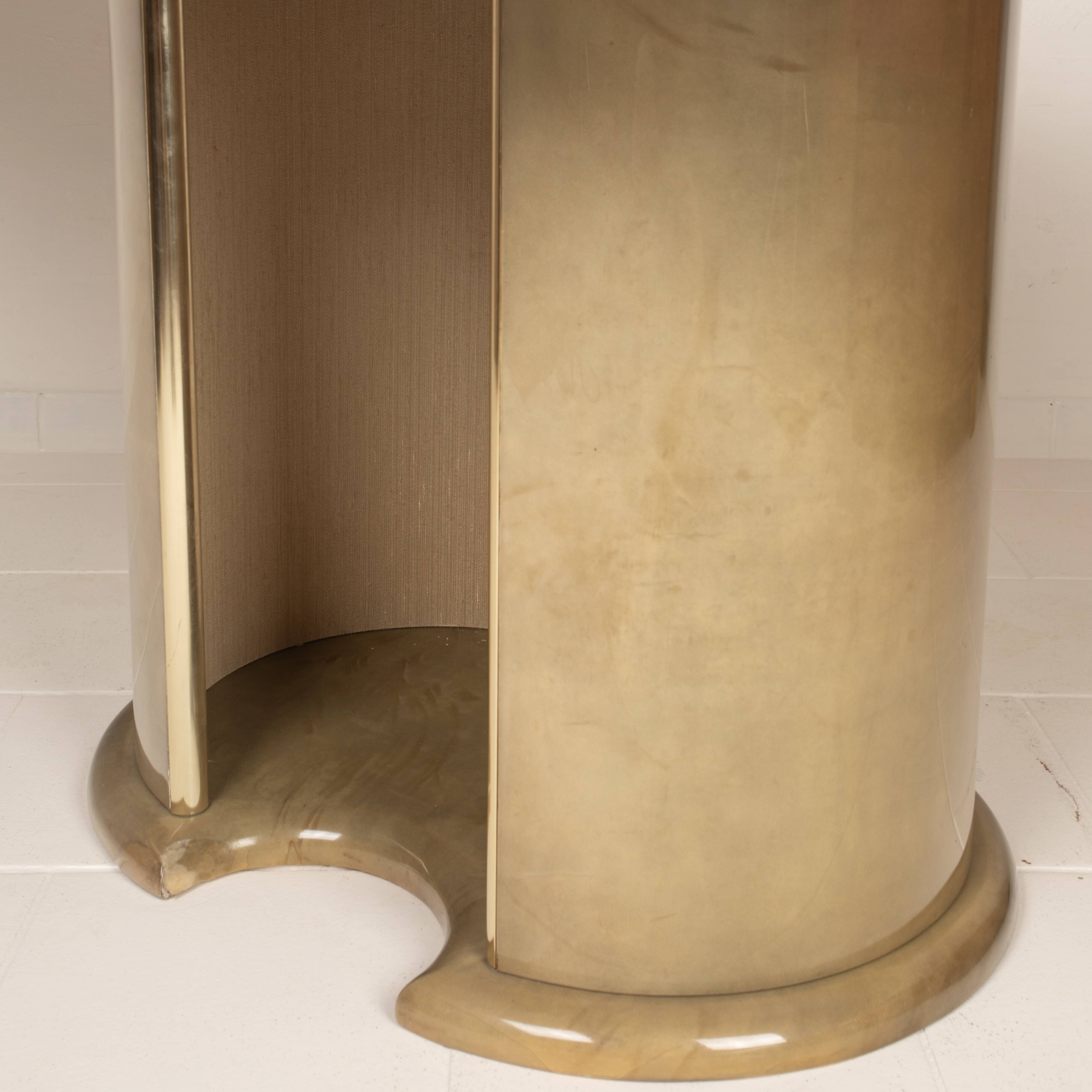 Angelo Mazzola parchment table produced by Ar.Vi Salpol, 1980