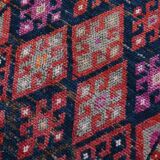 Red Navy Blue Turkish Runner Rug 76x283Cm SK 18873