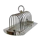 Foie gras serving tray and silver metal toast display