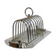 Foie gras serving tray and silver metal toast display